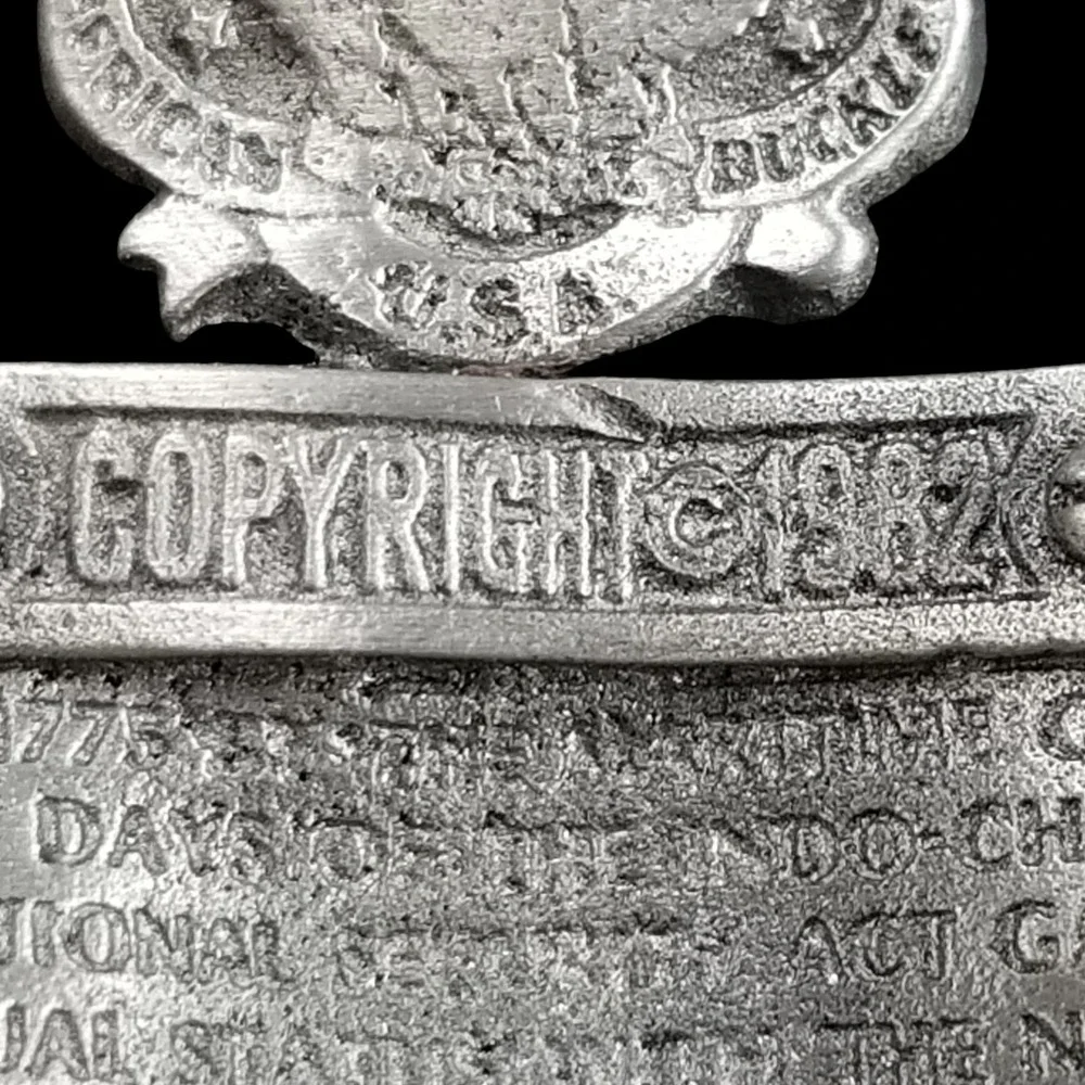 United States Marine Corps First to Fight‎ Belt Buckle USMC Vintage 1982 Pewter